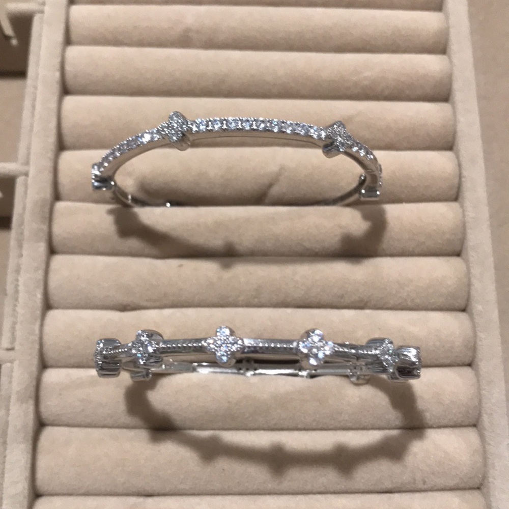 Sterling silver 925 round white gold filled with czs each